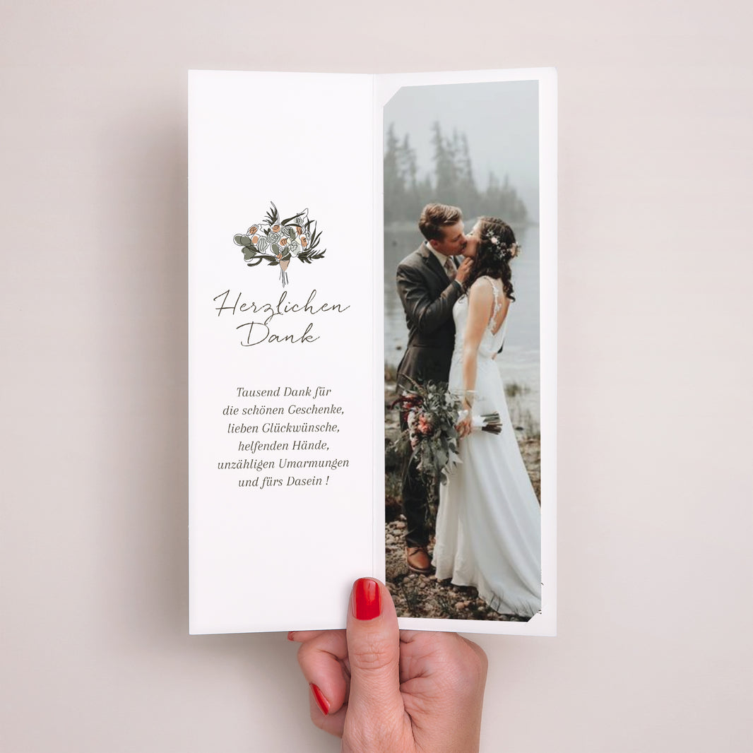 Dankeskarte Hochzeit Fotoautomaten Lesezeichen Böhmisches Paar foto N° 2