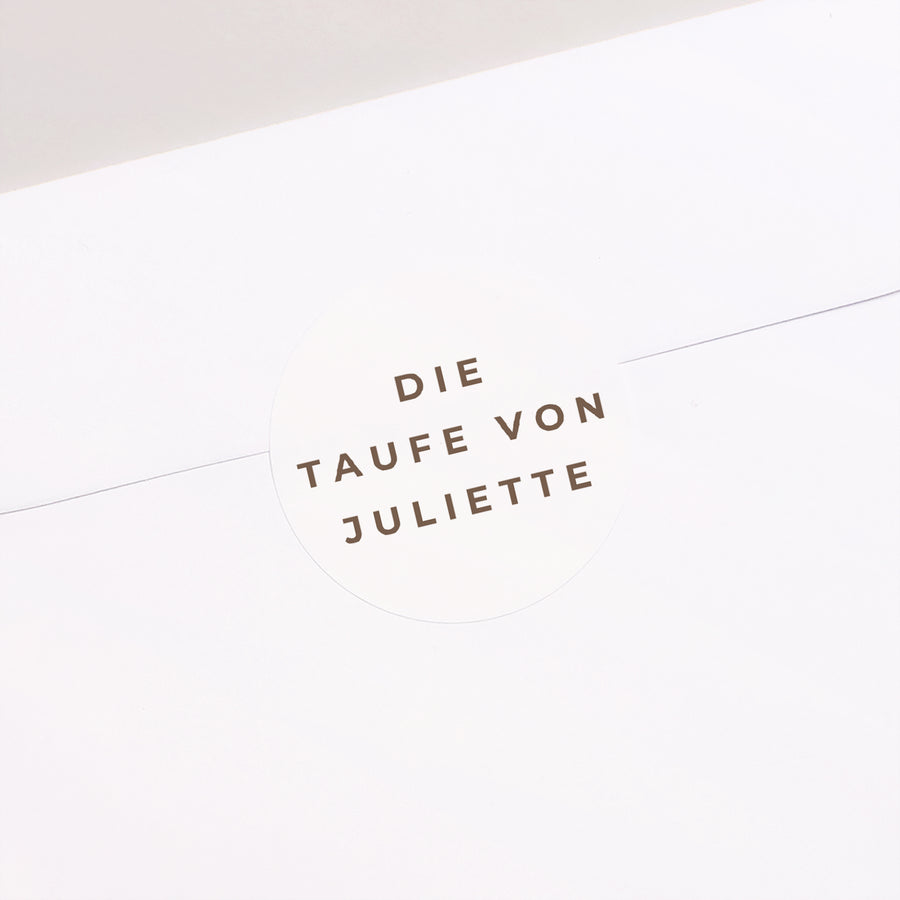 Sticker Taufe Rund Text und Foto foto
