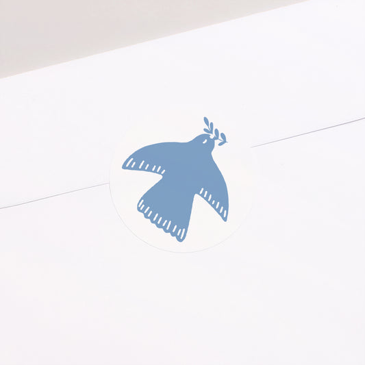 Sticker Taufe Rund Goldener Vogel foto