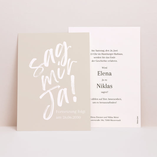 Hochzeitseinladung Sag ja foto