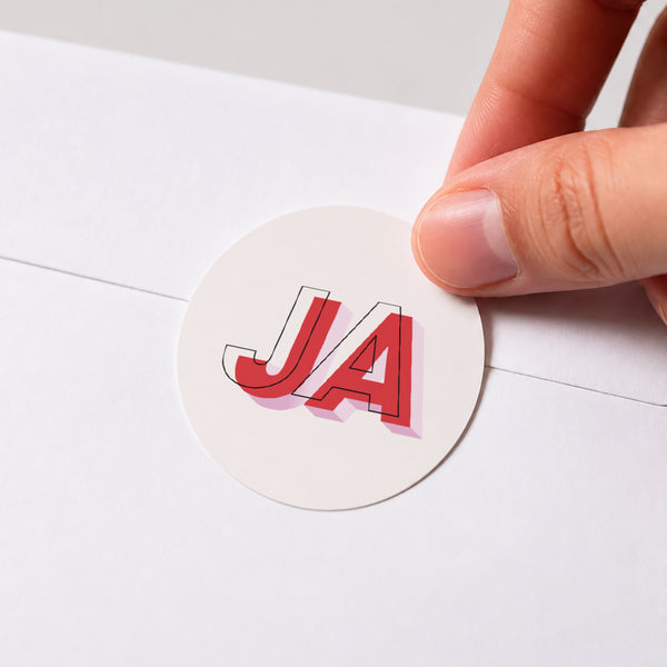 Sticker Hochzeit Rund 3D JA foto