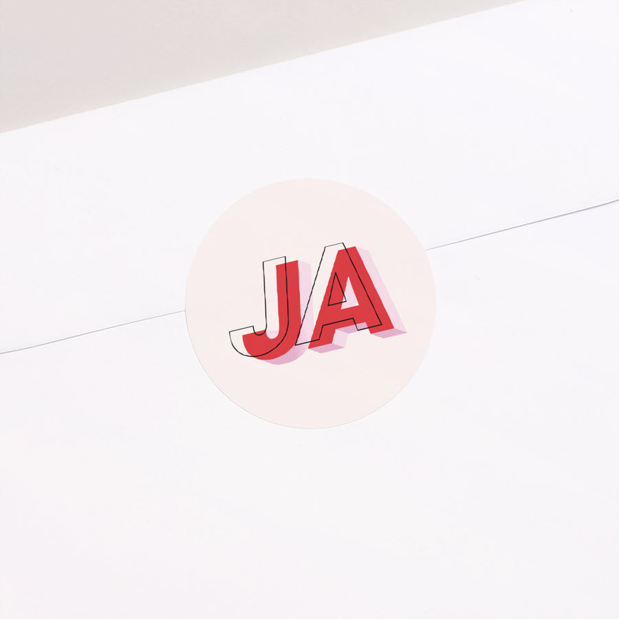 Sticker Hochzeit Rund 3D JA foto