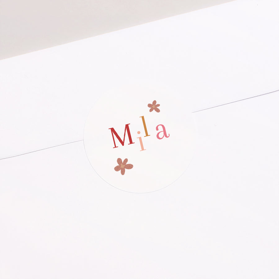 Sticker Geburt Rund Typo Farben foto