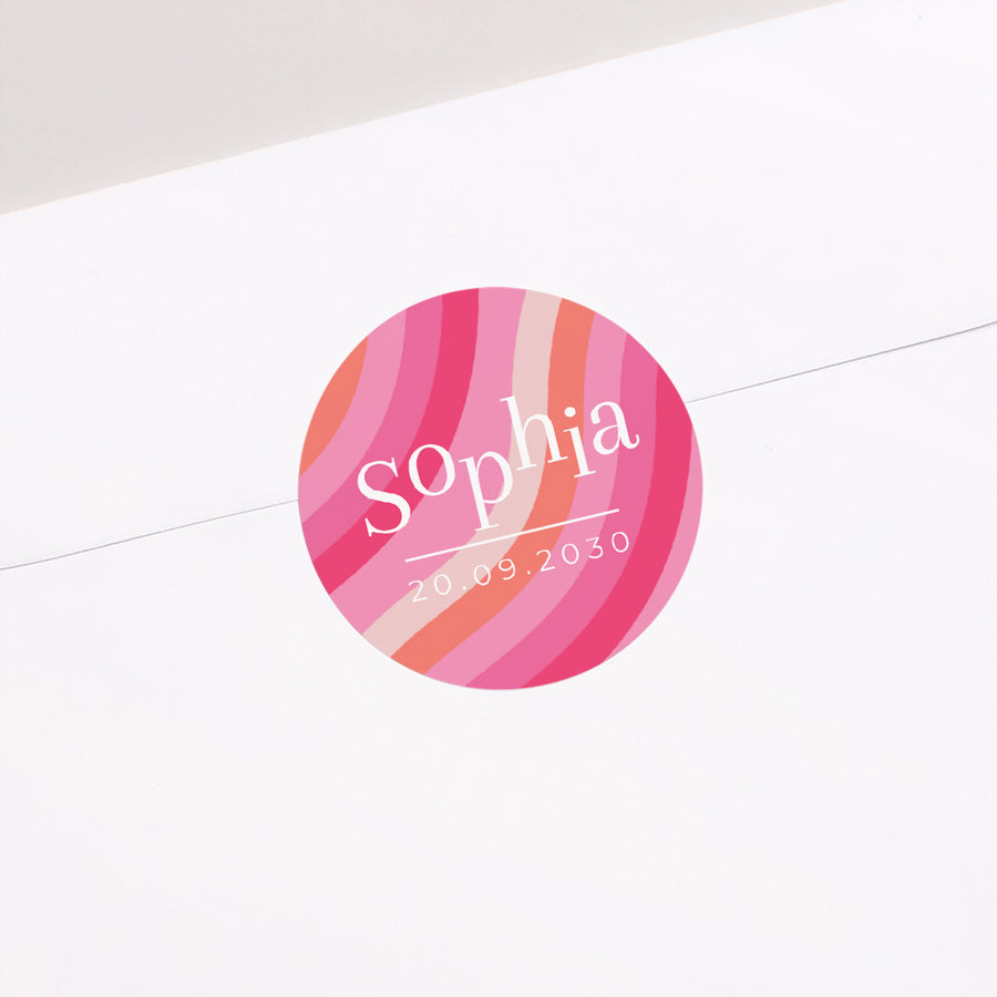 Sticker Geburt Rund groovy baby foto