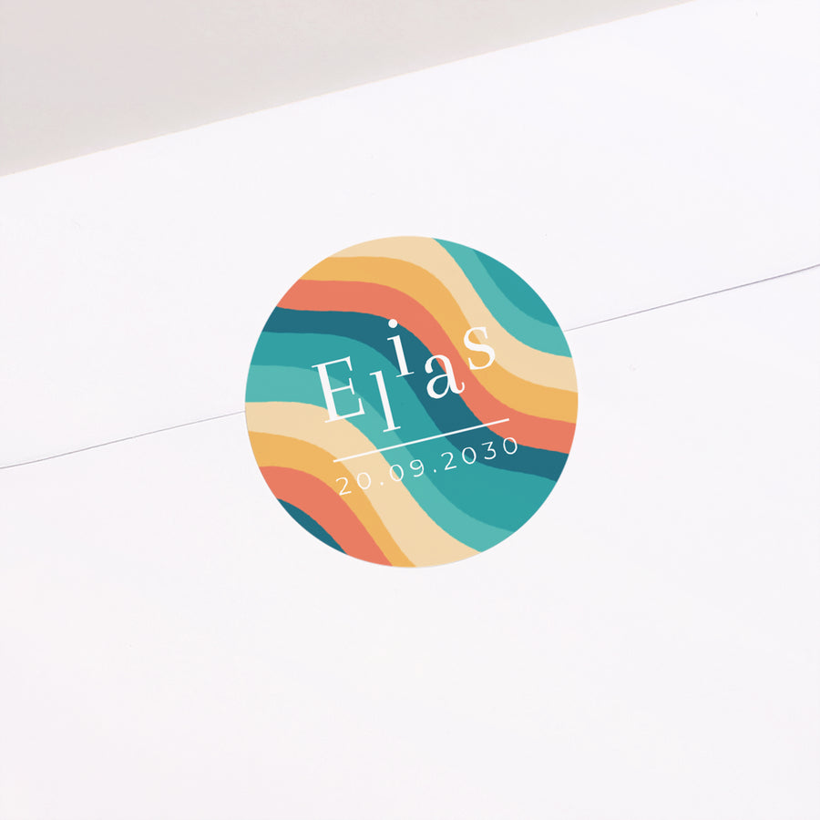 Sticker Geburt Rund Groovy Baby II foto