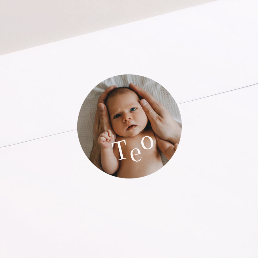 Sticker Geburt Rund Full photo foto