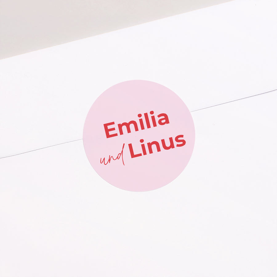 Sticker Hochzeit Rund Letterpresse foto