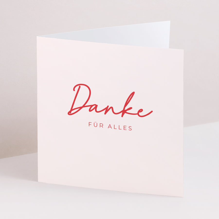 Dankeskarte Hochzeit Doppelflügelfenster Rot & Creme II foto