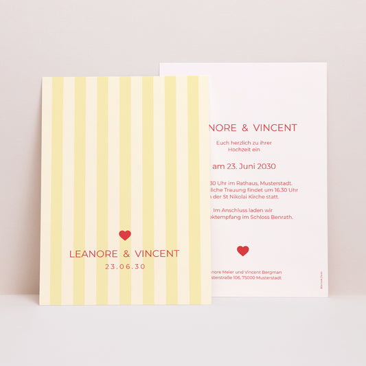 Hochzeitseinladung Gelbe Sonne foto