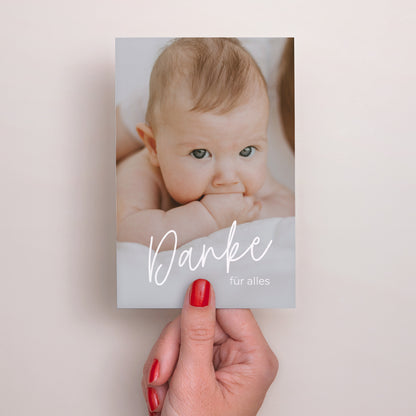 Dankeskarte Geburt PortraitPorträt single baby foto N° 2