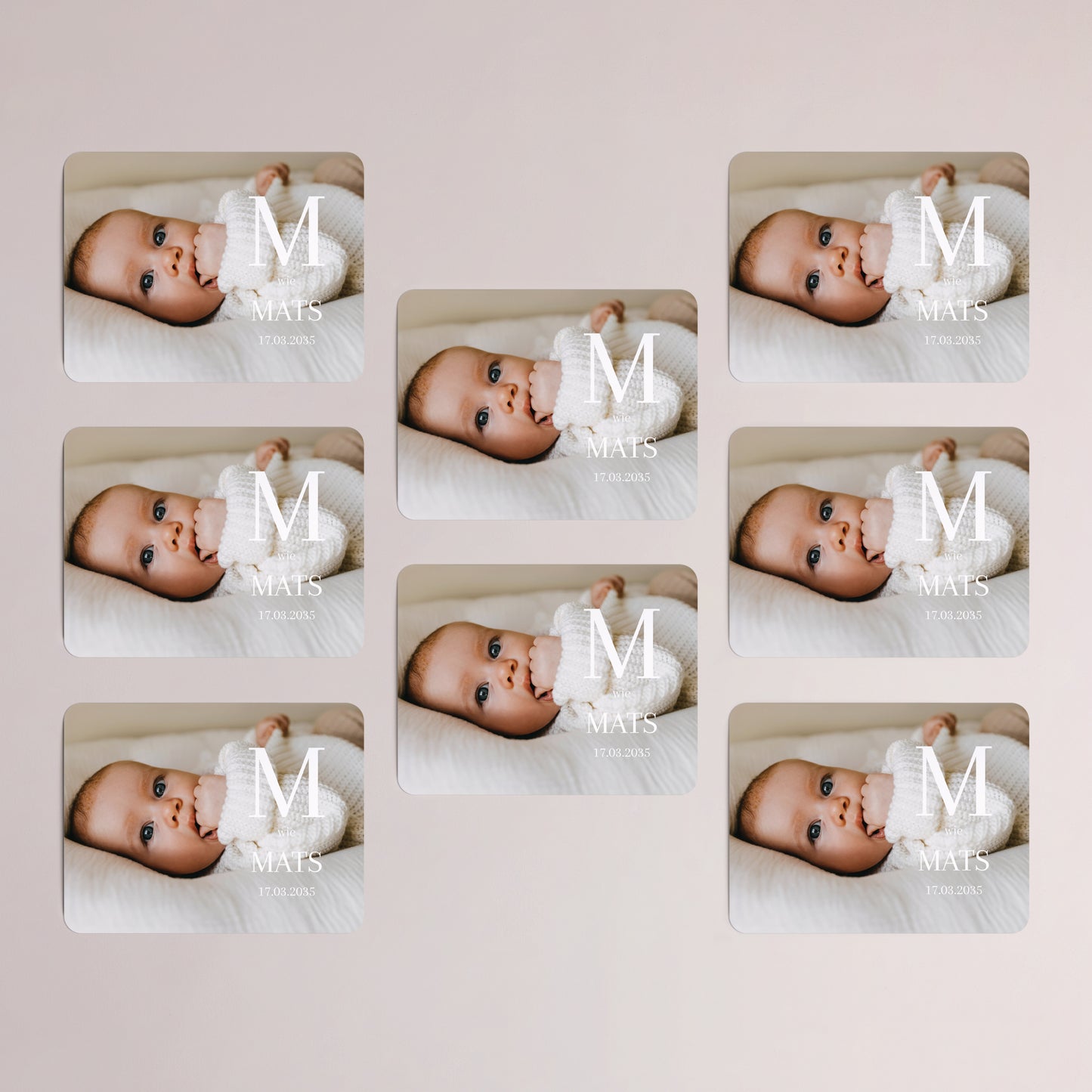 Geburtskarte Set von 8, magnetisch, Landschaft, rechteckige abgerundete Ecken Fotografisches Full House foto N° 3