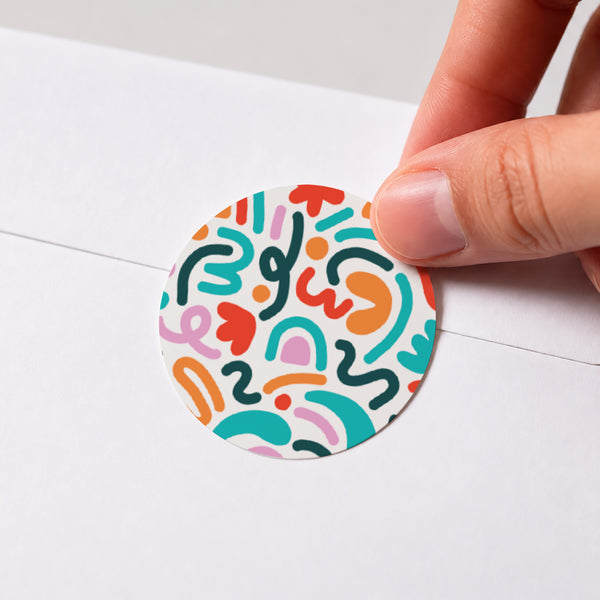 Sticker Geburt Rund Pop-Art foto