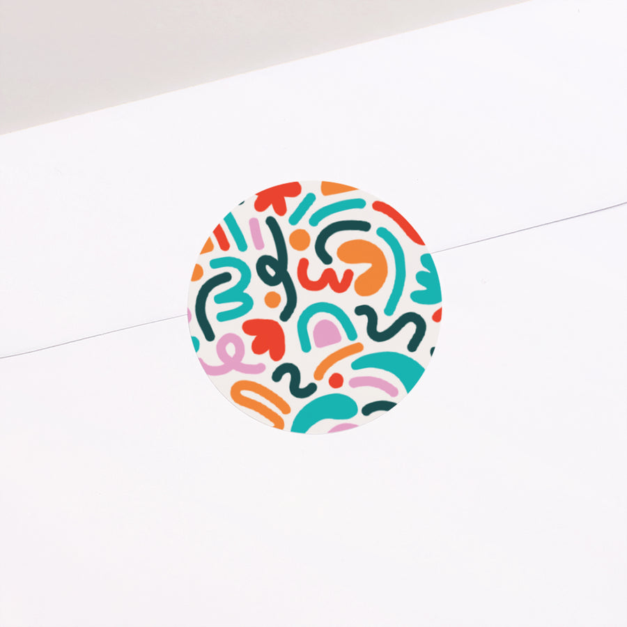 Sticker Geburt Rund Pop-Art foto