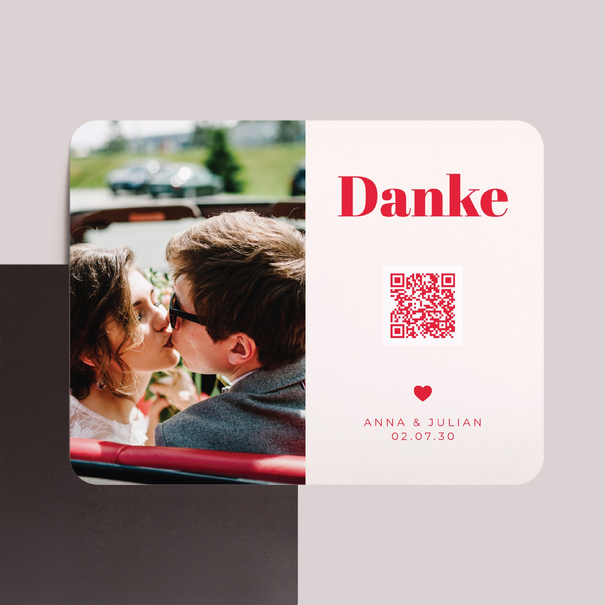 Dankeskarte Hochzeit Set von 8, magnetisch, Landschaft, rechteckige abgerundete Ecken Wir sagen ja foto N° 1
