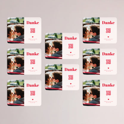 Dankeskarte Hochzeit Set von 8, magnetisch, Landschaft, rechteckige abgerundete Ecken Wir sagen ja foto N° 3