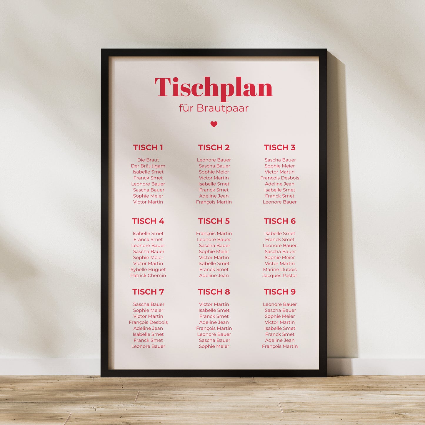 Sitzplan Hochzeit Porträt 60 x 90 cm Wir sagen ja foto N° 1