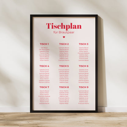 Sitzplan Hochzeit Porträt 60 x 90 cm Wir sagen ja foto N° 1