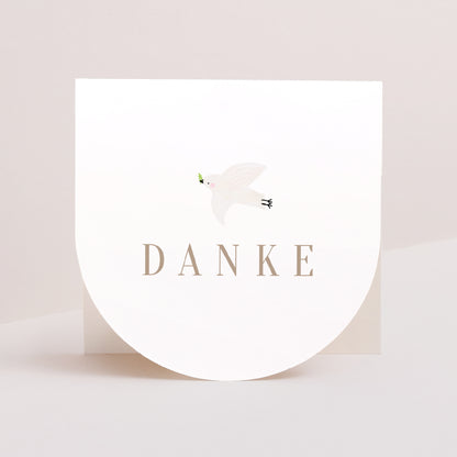 Dankeskarte Taufe Doppelflügelfensterhalbmond Fotografisch foto N° 1