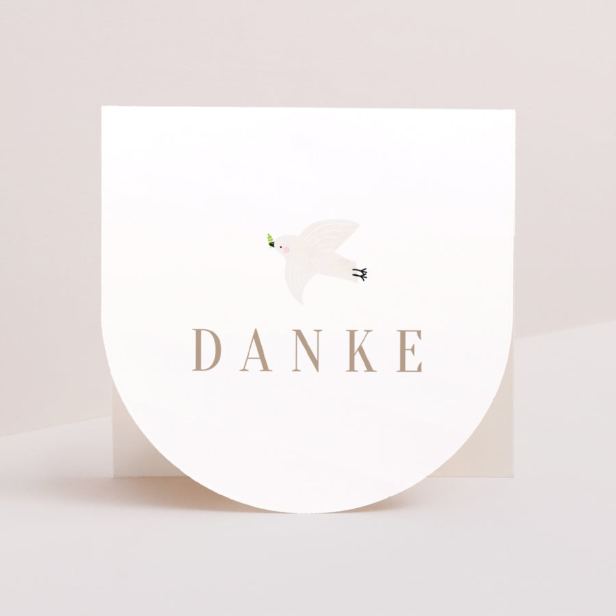 Dankeskarte Taufe Doppelflügelfensterhalbmond Fotografisch foto
