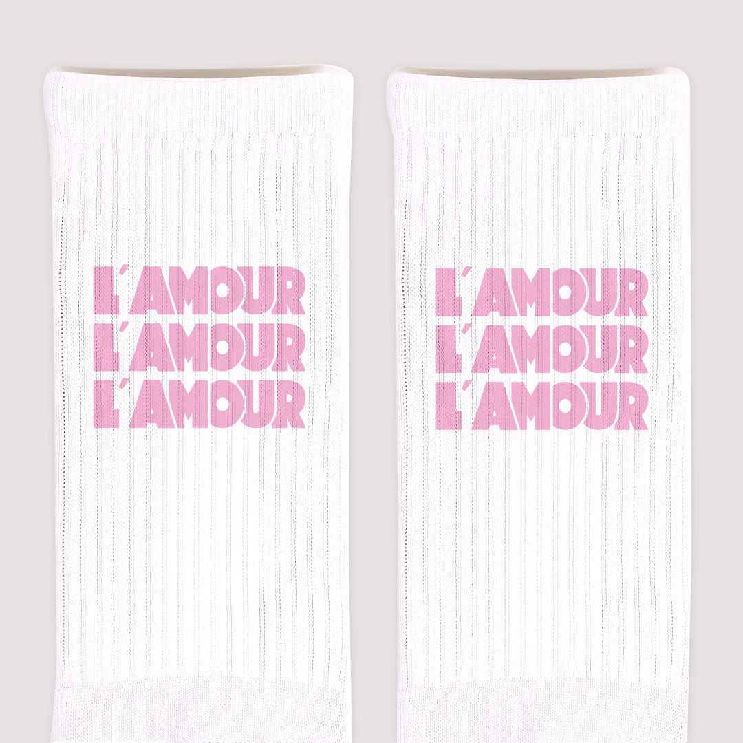 Damensocken Weiße Die rosa Liebe foto N° 3