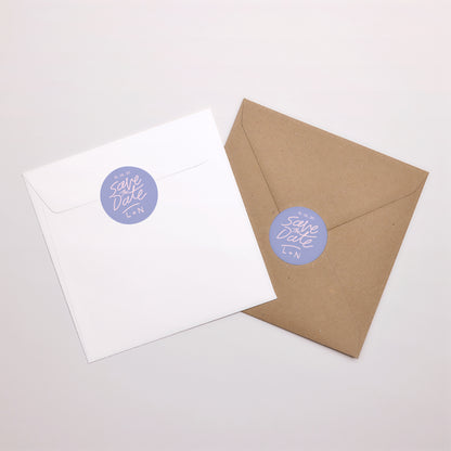 Sticker Hochzeit Rund Liebe in Achtzigerblau foto N° 4