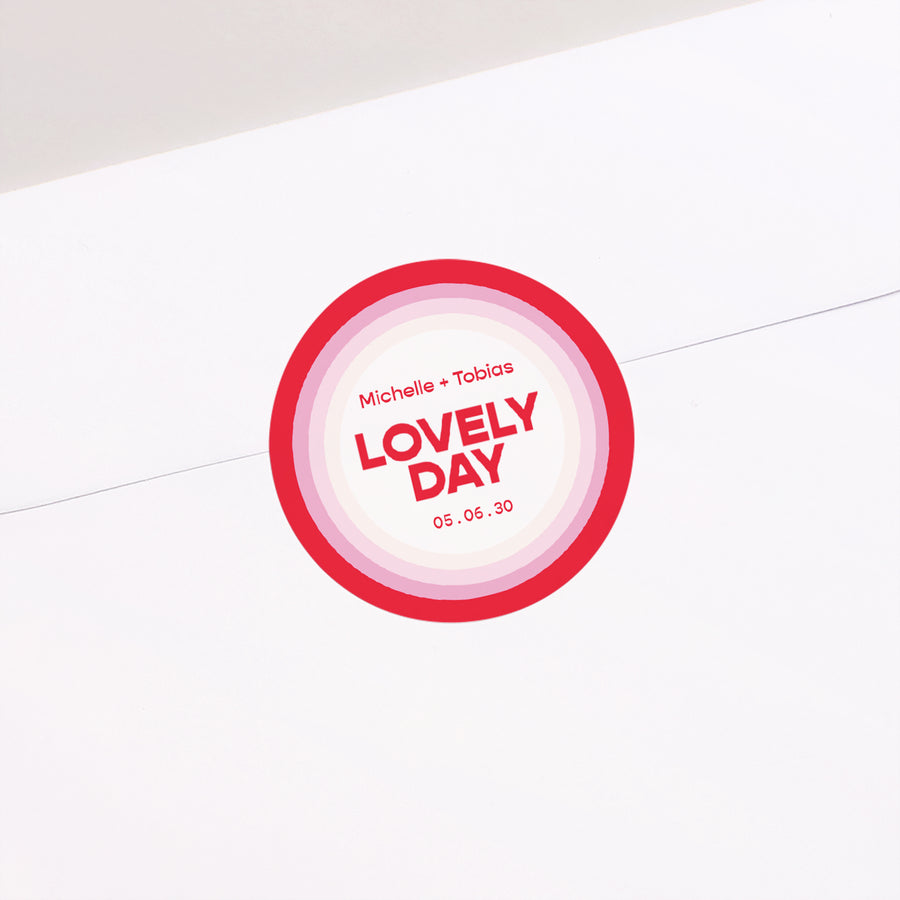 Sticker Hochzeit Rund Schöner Tag foto