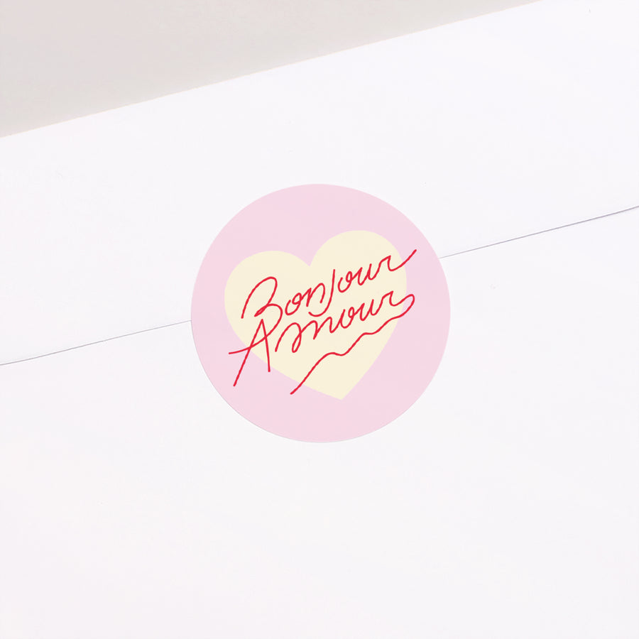 Sticker Hochzeit Rund Hallo Liebesrosa. foto