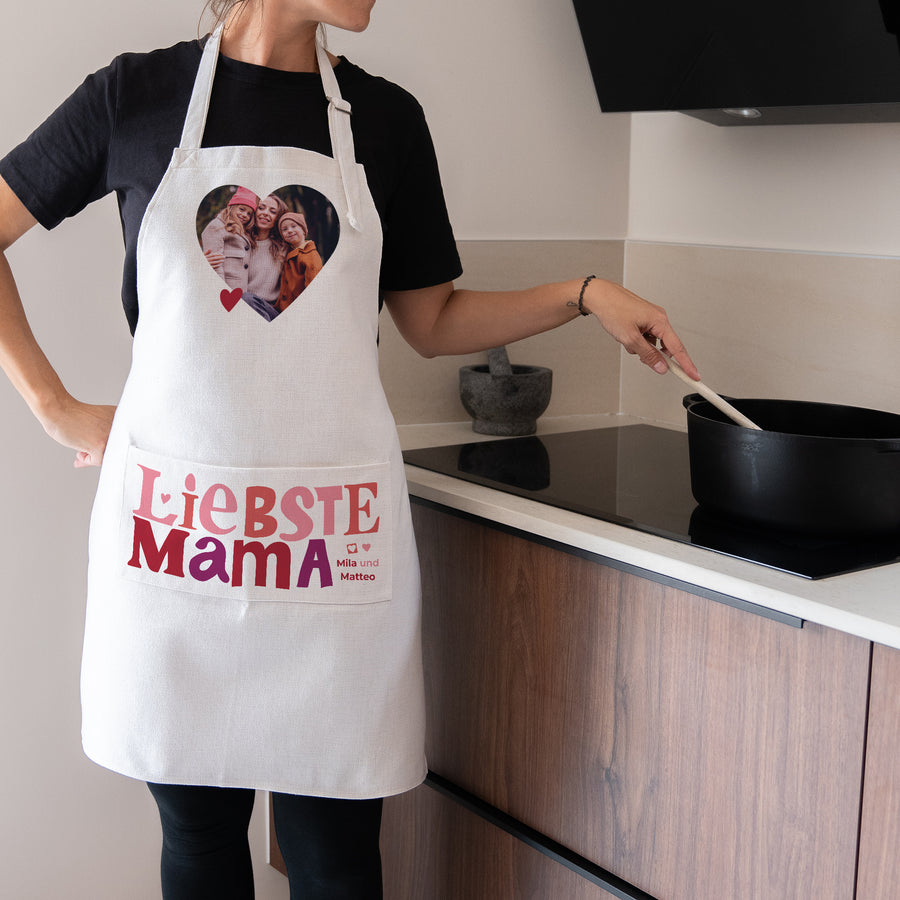 Schürze Objekte Natürliches Beige Mama Liebste II foto