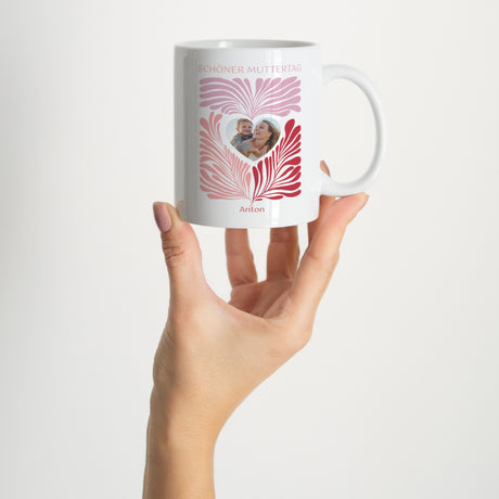 Tasse Objekte Weiß Rosa Laubwerk
