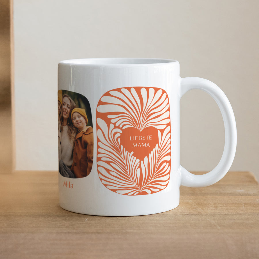 Tasse Objekte Weiß Bernsteinlaub foto