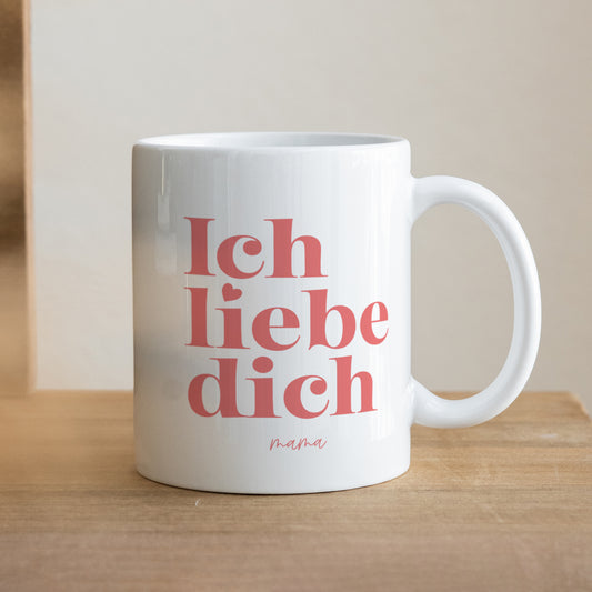 Tasse Objekte Weiß Ich liebe dich, Mama. foto