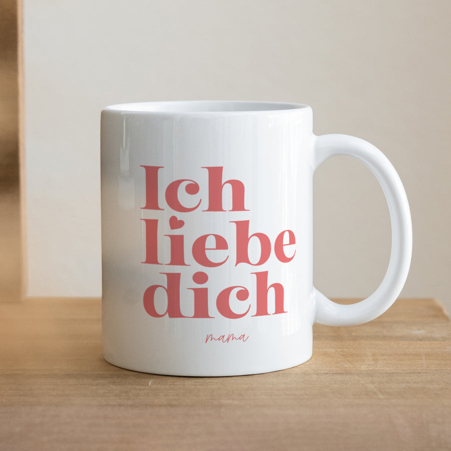 Tasse Objekte Weiß Ich liebe dich, Mama. foto