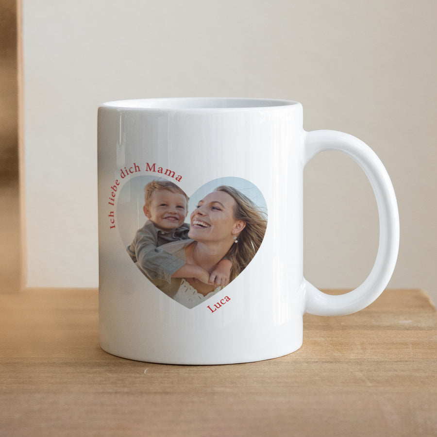 Tasse Objekte Weiß Ich liebe dich Mama Foto foto