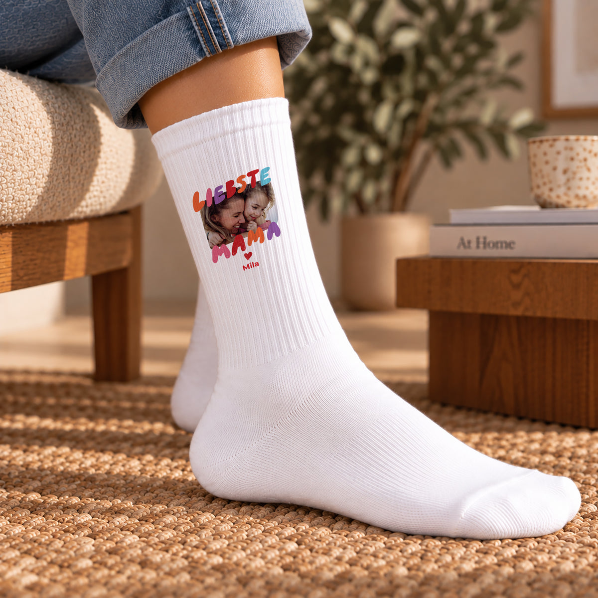 Damensocken Weiße Mama der Liebe III foto N° 2