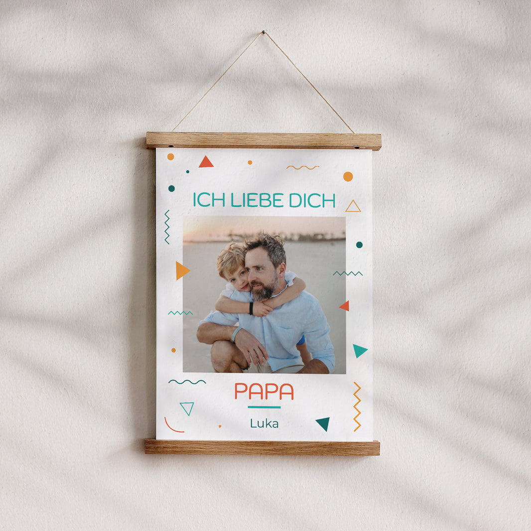 Poster Objekte Porträt Ich liebe dich Papa. foto N° 4