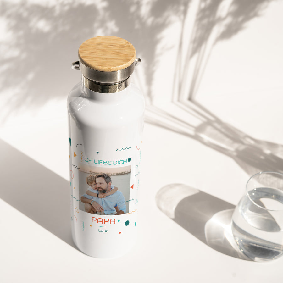 Trinkflasche Objekte 75 cl Ich liebe dich Papa. foto