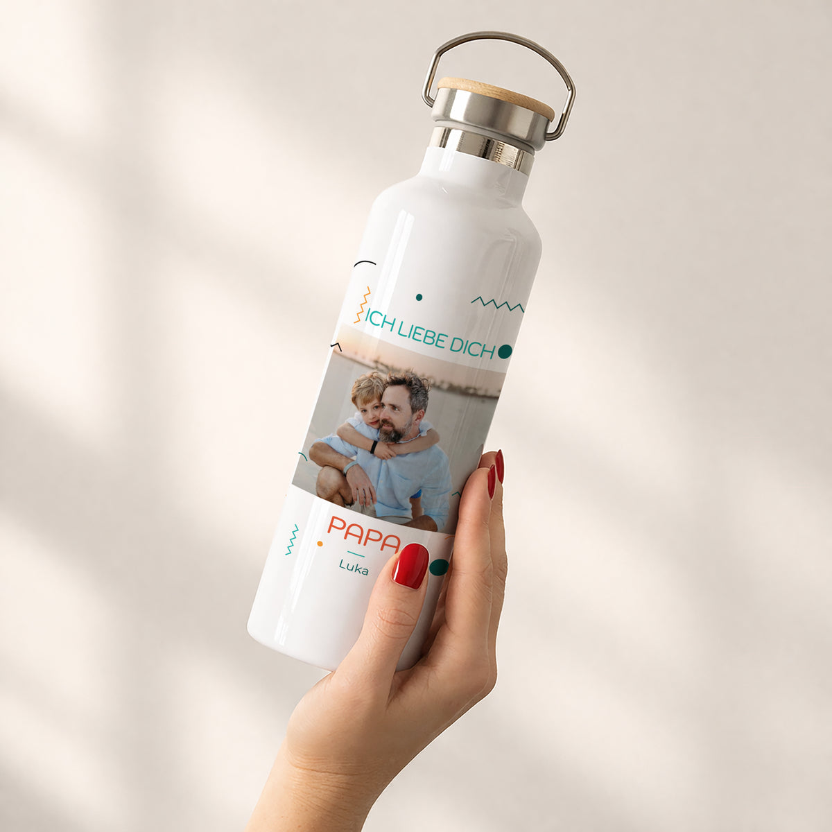 Trinkflasche Objekte 75 cl Ich liebe dich Papa. foto N° 2
