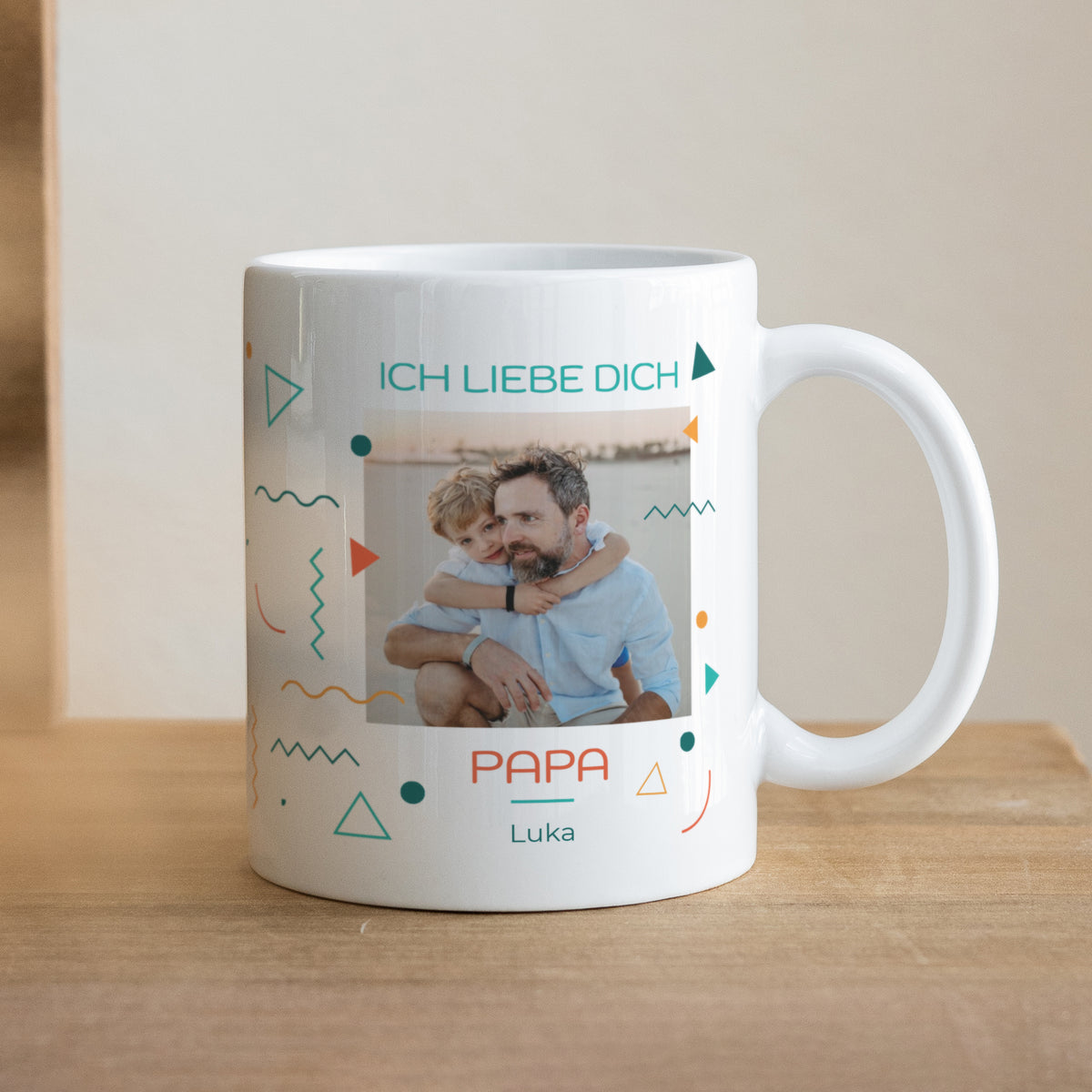 Tasse Objekte Weiß Ich liebe dich Papa. foto