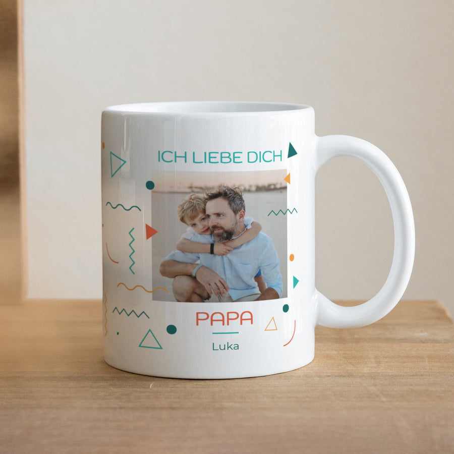Tasse Objekte Weiß Ich liebe dich Papa. foto