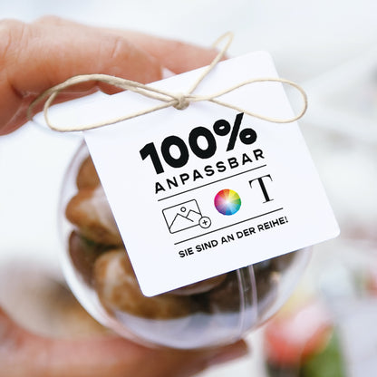 Geschenkbox Hochzeit Kugel mit quadratischem Etikett Mach es selbst VI foto N° 1