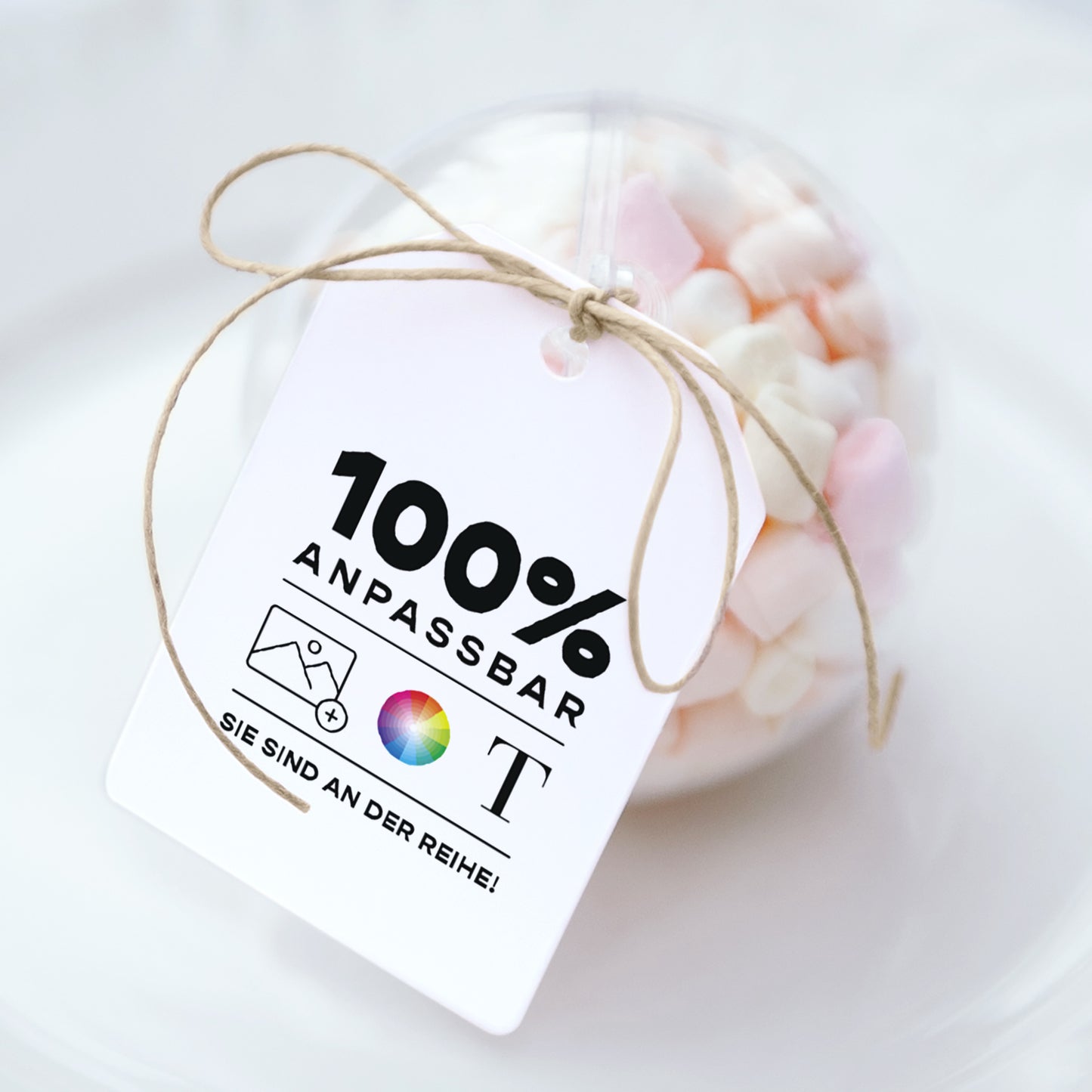 Geschenkbox Hochzeit Ball mit Wimpel-Etikett Mach es selbst VI foto N° 1