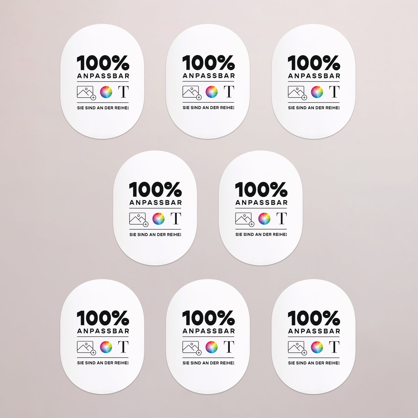 Hochzeitseinladung 8er-Pack, magnetisch, oval Mach es selbst VI foto N° 3