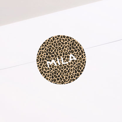 Sticker Geburt Rund Leopard foto N° 1