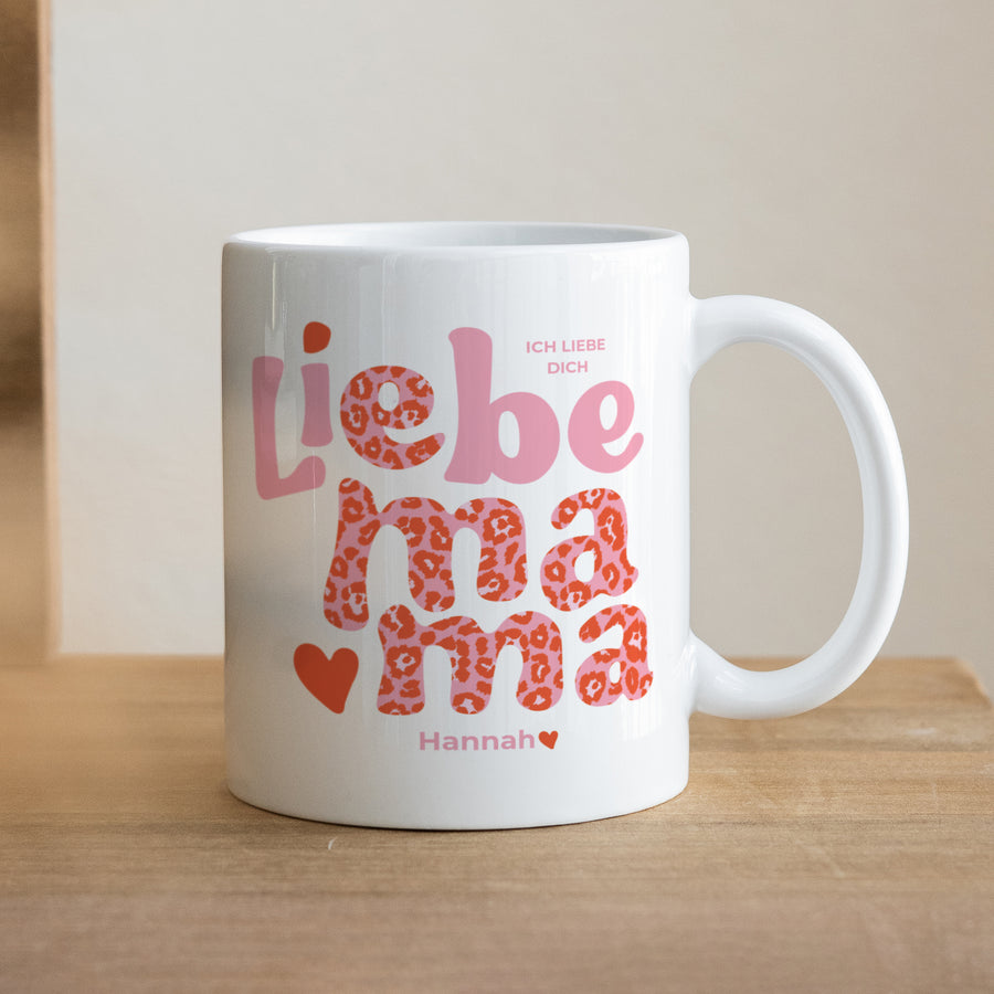 Tasse Objekte Weiß Mutter Leopard foto
