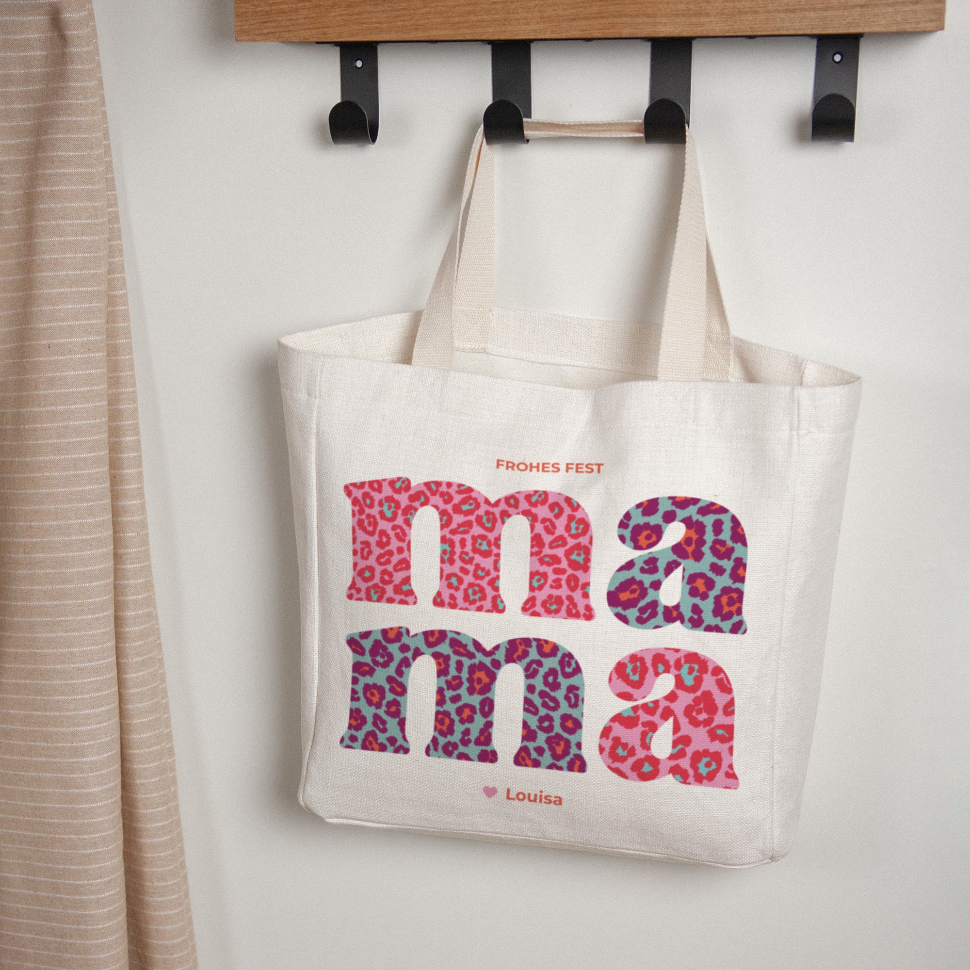 Tote bag Objekte Tragehenkel Leopard Mama foto N° 1