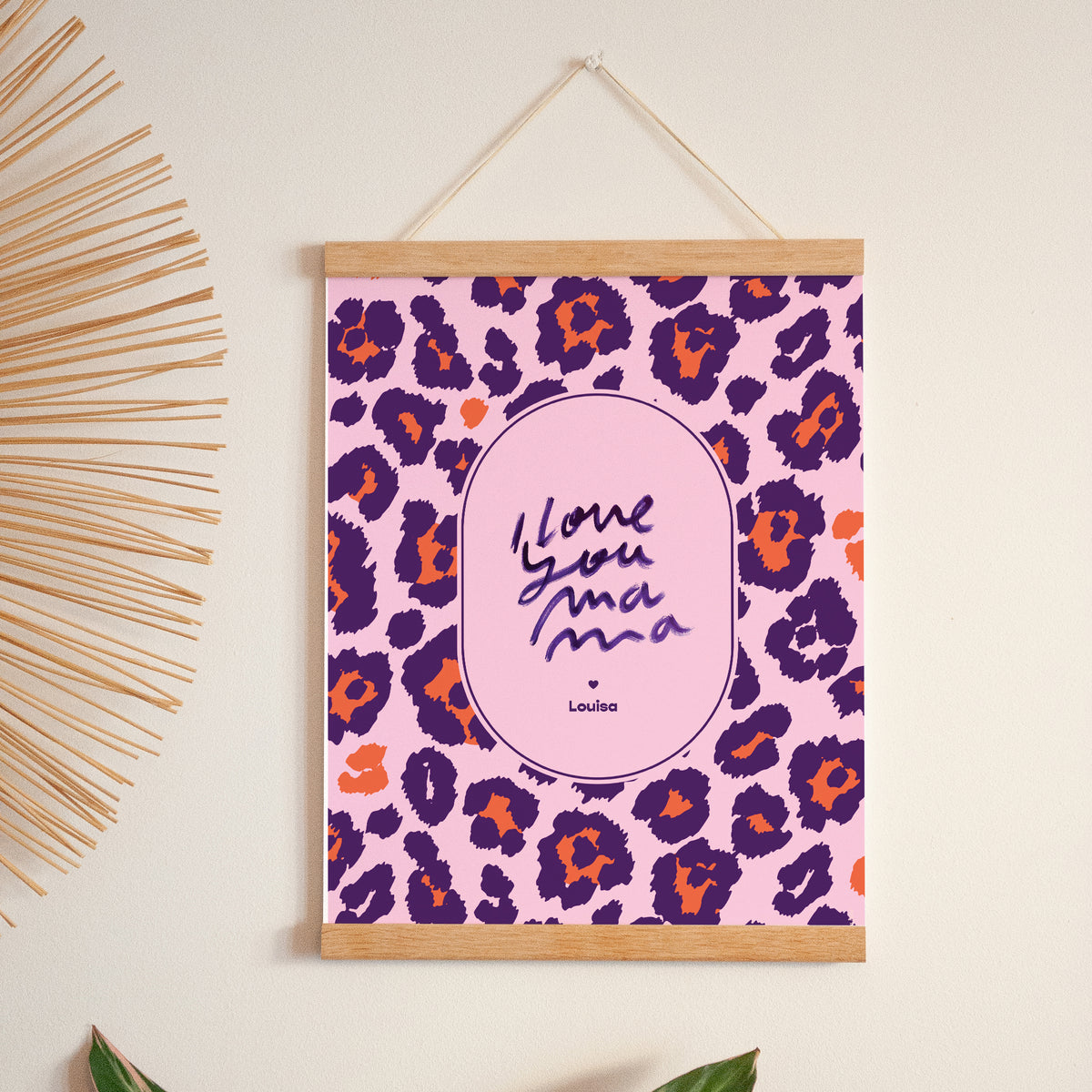 Poster Objekte Porträt Ich liebe dich Leopard foto