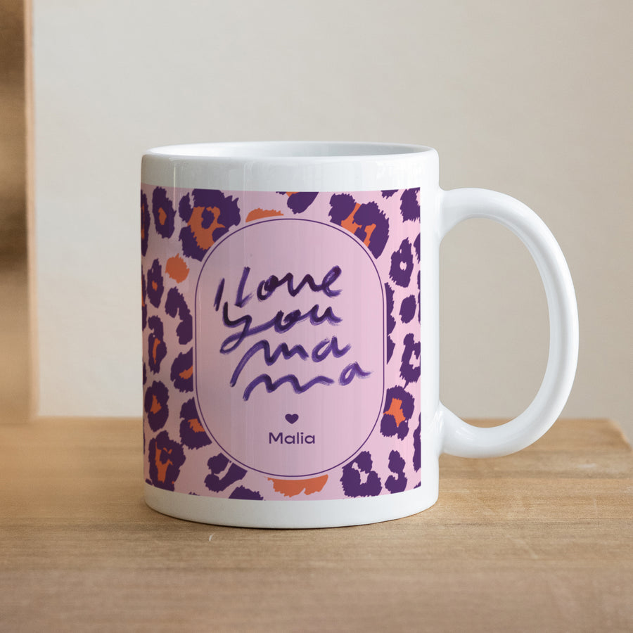Tasse Objekte Weiß Ich liebe dich Leopard foto