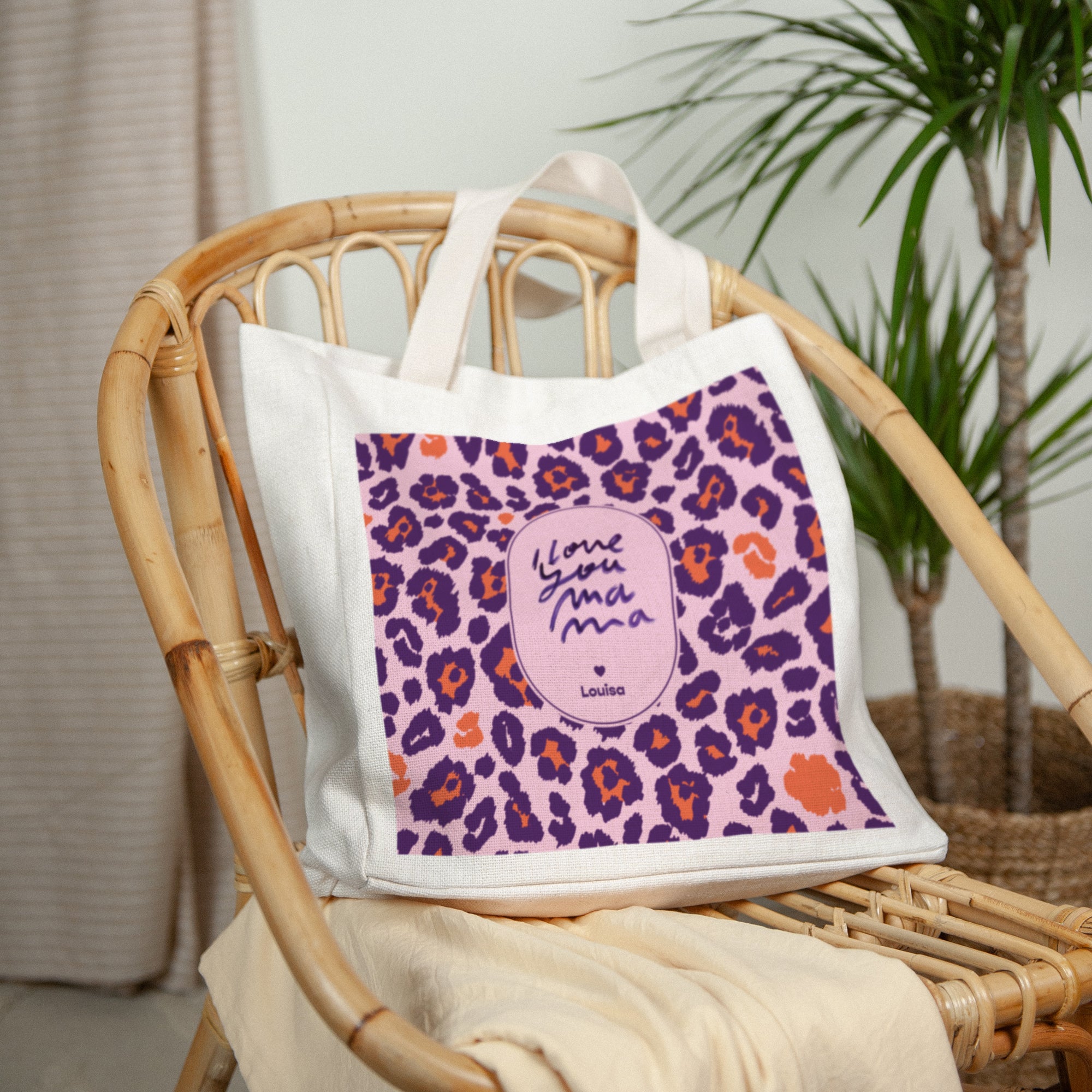 Tote bag Objekte Tragehenkel Ich liebe dich Leopard foto N° 2
