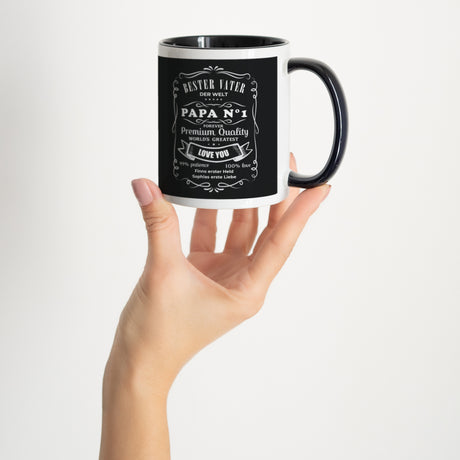 Tasse Objekte Schwarz Bester Vater für immer.