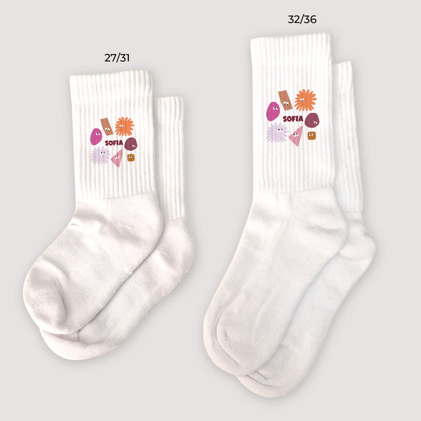 Kindersocken Weiße Lustige Kleckse Rosa foto